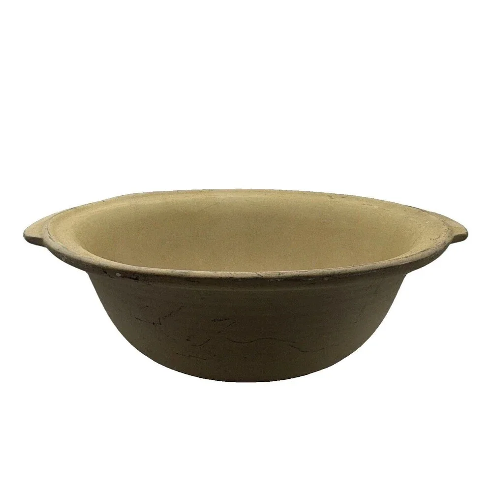 The Pampered Chef Heartland Stoneware 4 Qt Round Beige Ceramic Oven Safe Dish
